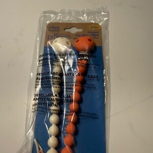 Dr. Brown's Silicone Pacifier Clips - Orange and White